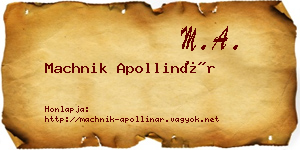 Machnik Apollinár névjegykártya
